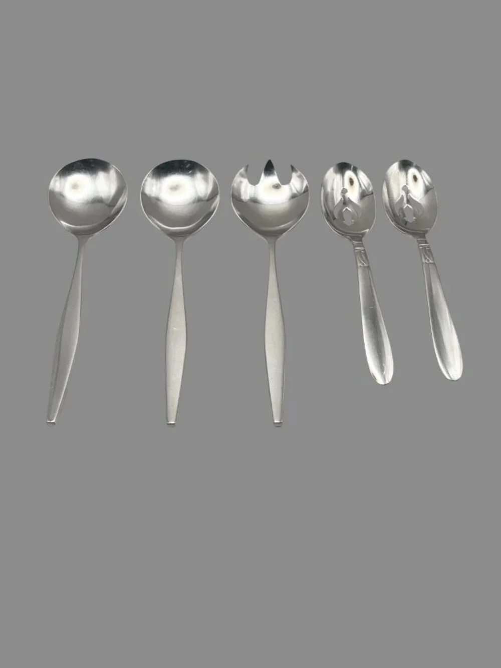 Vintage Stainless Serving Spoon Set International Lauffer 18/8 Japan MCM